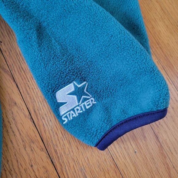 Starter Miami Dolphins NFL Pro Line Fleece Pullover Jacket L Half Zip Embroidere - Picture 9 of 10